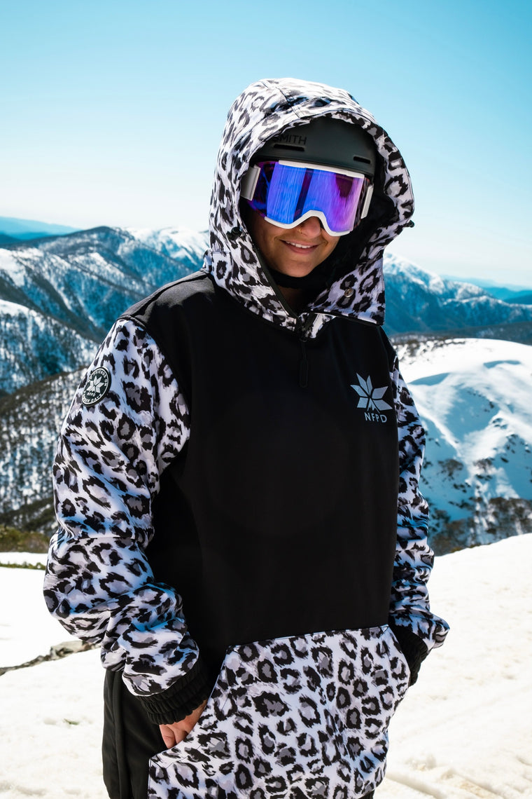 Ski Snowboard Jackets Waterproof Pullover Black Leopard NFPD Jacket - Unisex