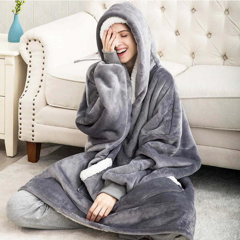 Cozy Hoodie Blanket Grey - Unisex