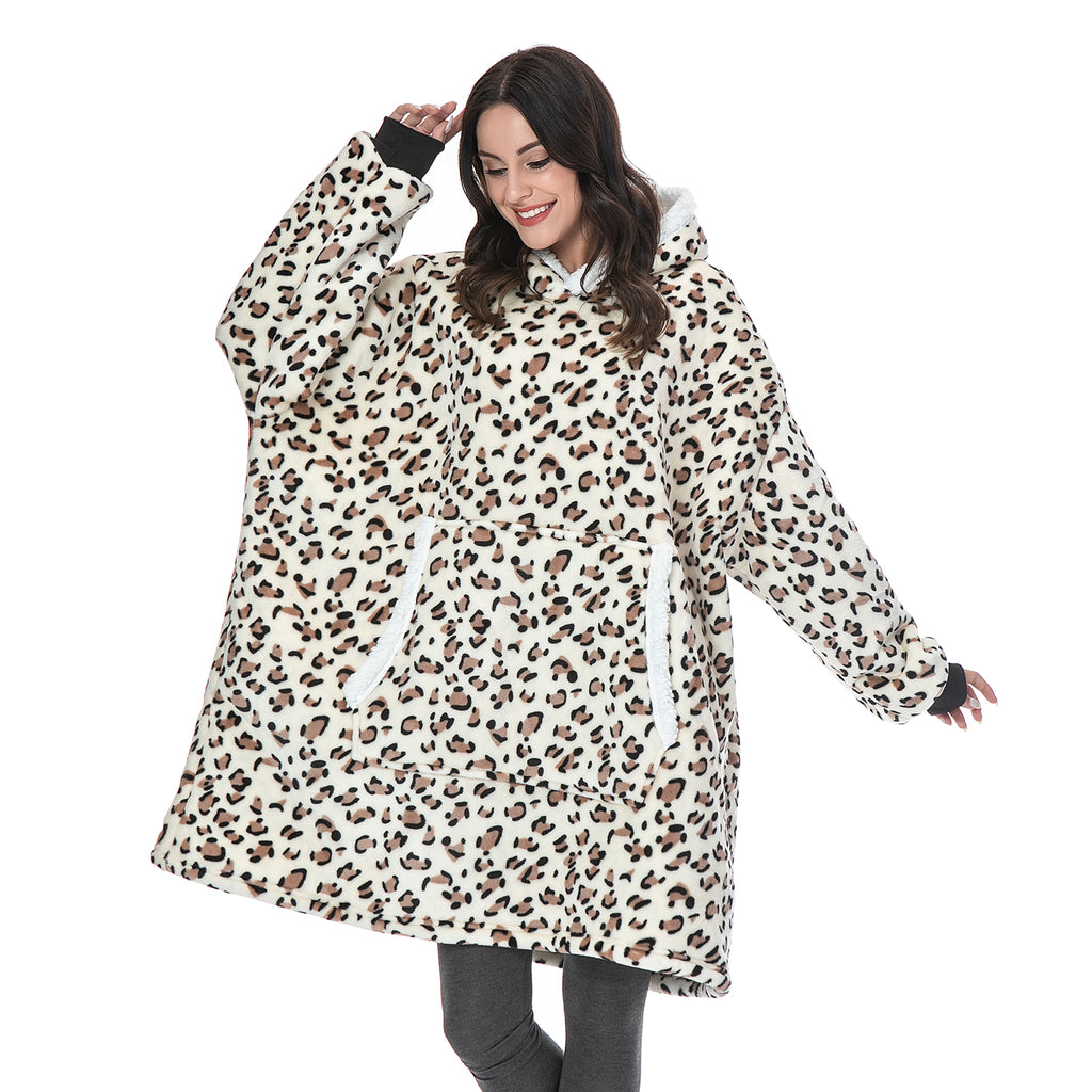 Cozy Hoodie Blanket Leopard - Unisex