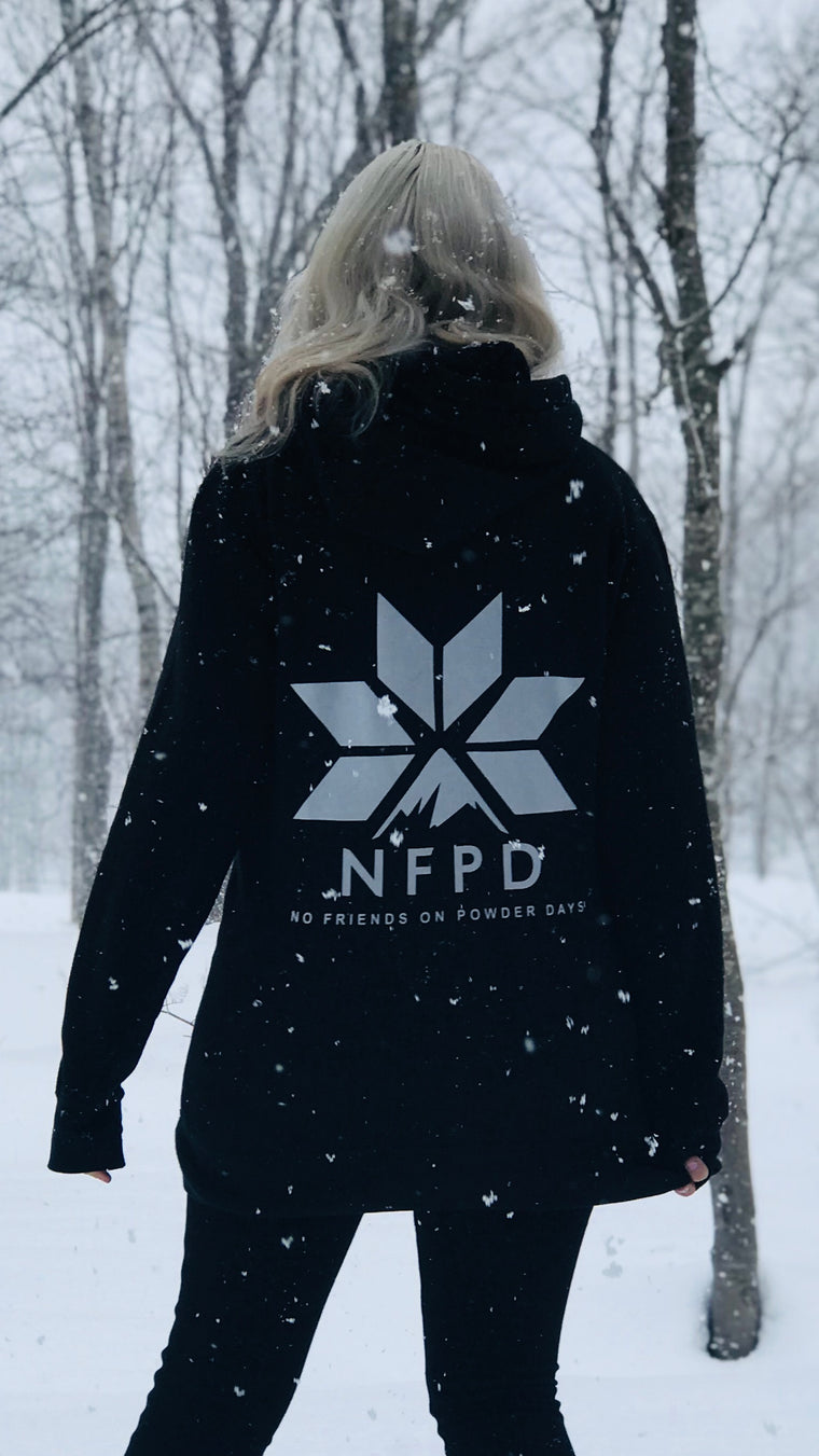 Ski Snowboard Black NFPD Tall Snow Hoodie - Unisex