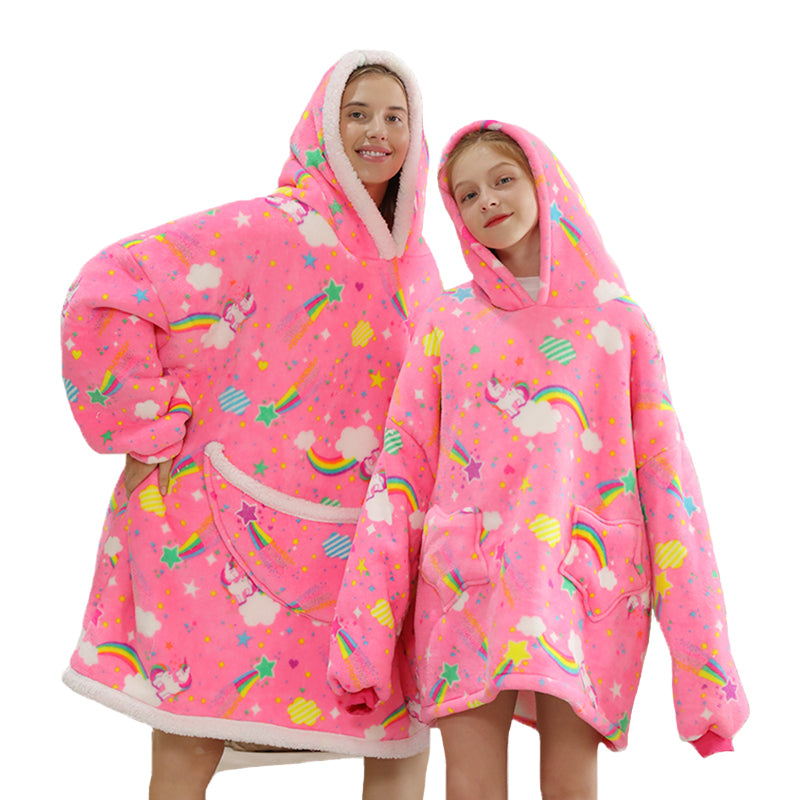 Cozy Hoodie Blanket Pink Unicorn - Unisex - Kids